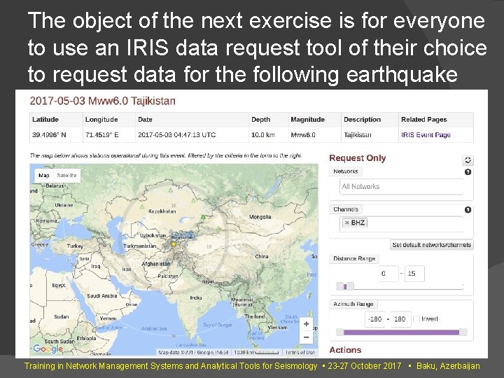 The object of the next exercise is for everyone to use an IRIS data The object of the next exercise is for everyone to use an IRIS data