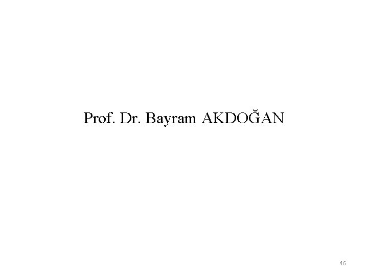Prof. Dr. Bayram AKDOĞAN 46 