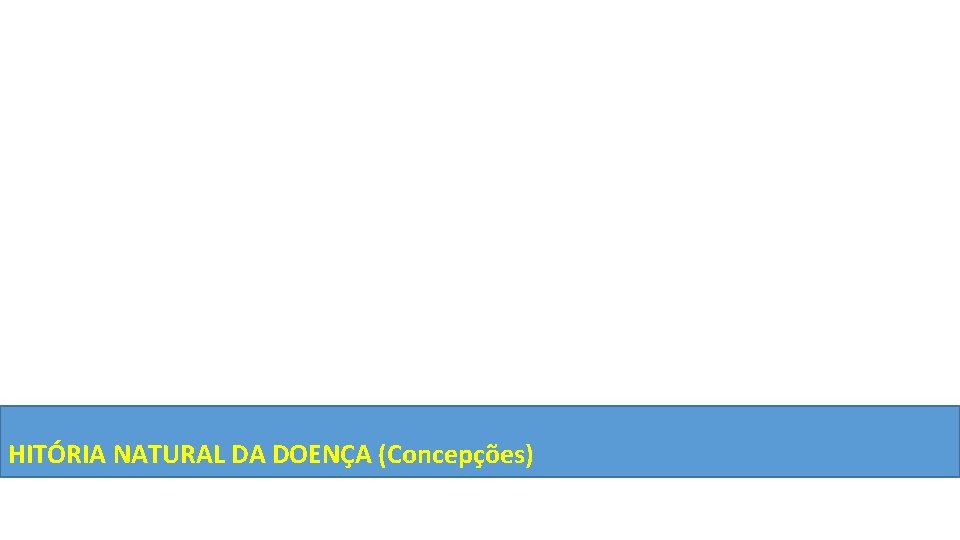 HITÓRIA NATURAL DA DOENÇA (Concepções) 