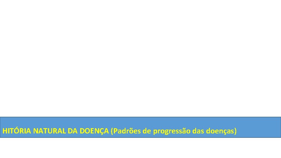 HITÓRIA NATURAL DA DOENÇA (Padrões de progressão das doenças) 