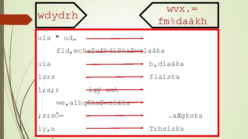 wvx. = fm%daàkh wdydrh uia " ud„ fld, ecka$ufhdi. Ska$welaàka uia b, diaáka lsrs