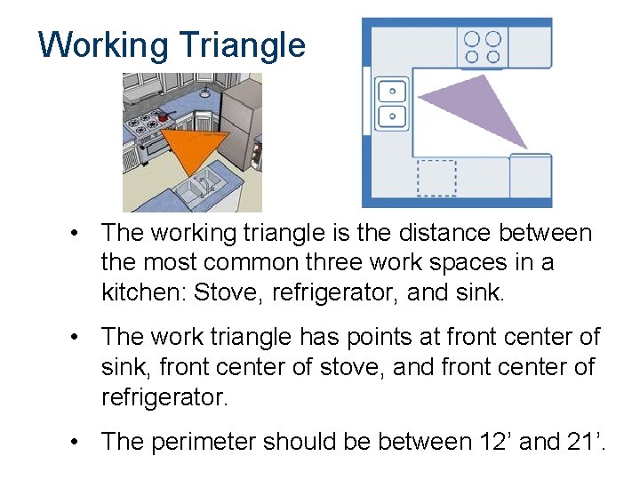 Working Triangle • The working triangle is the distance between the most common three