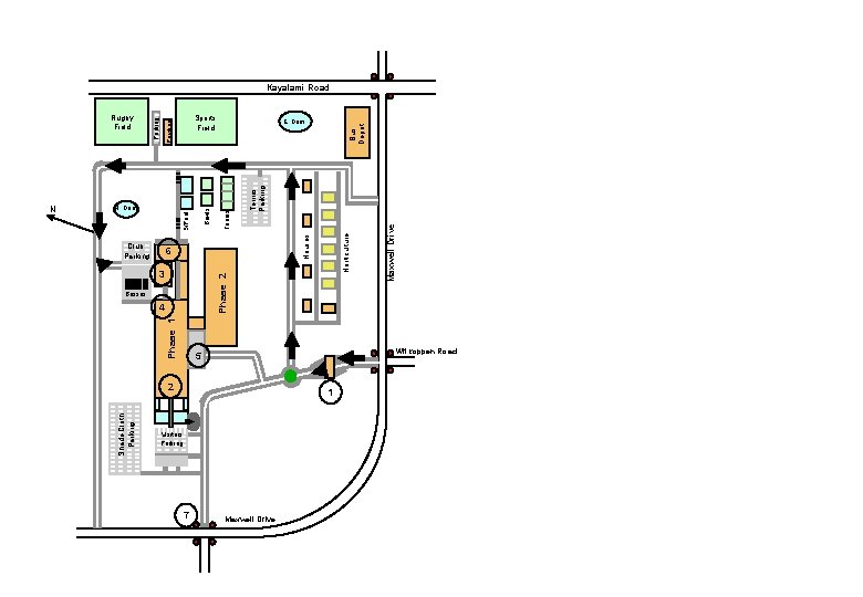 Phase 1 Club Parking 6 7 3 Busses 4 2 Visitors Parking Maxwell Drive Phase 1 Club Parking 6 7 3 Busses 4 2 Visitors Parking Maxwell Drive