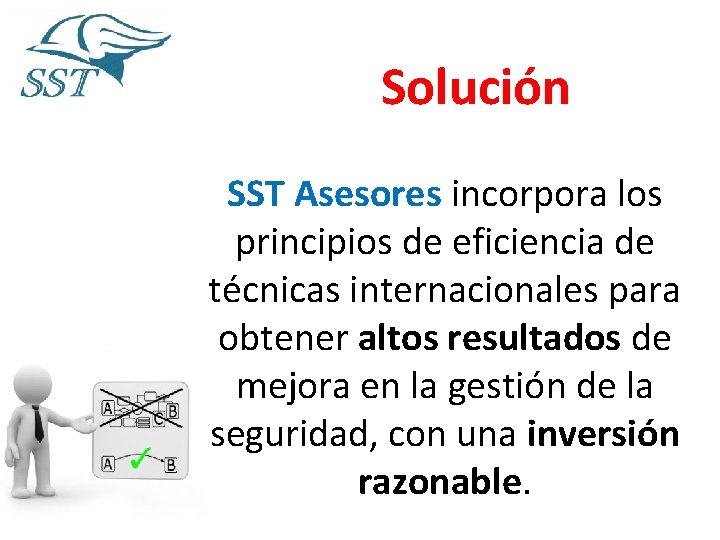 Solución SST Asesores incorpora los principios de eficiencia de técnicas internacionales para obtener altos