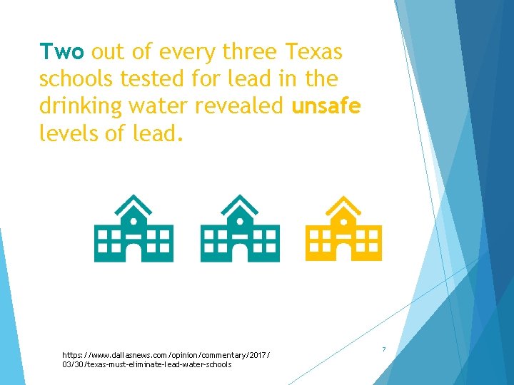 Two out of every three Texas schools tested for lead in the drinking water