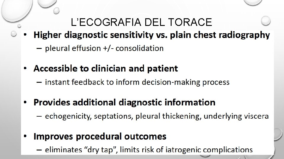 L’ECOGRAFIA DEL TORACE 