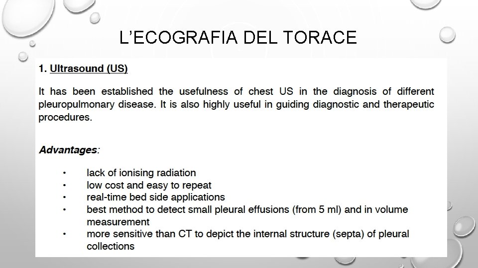 L’ECOGRAFIA DEL TORACE 