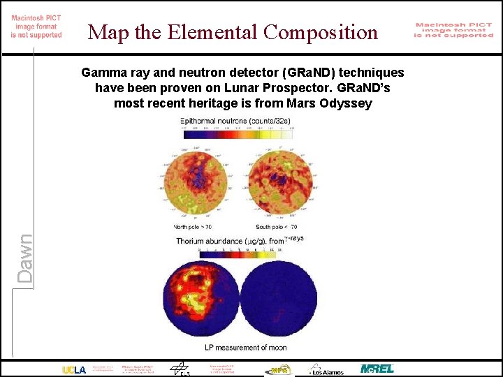 Map the Elemental Composition Dawn Gamma ray and neutron detector (GRa. ND) techniques have