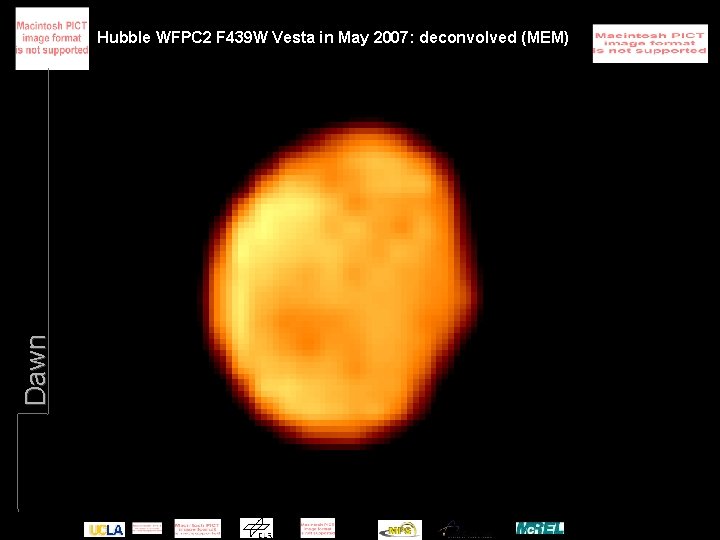 Dawn Hubble WFPC 2 F 439 W Vesta in May 2007: deconvolved (MEM) 