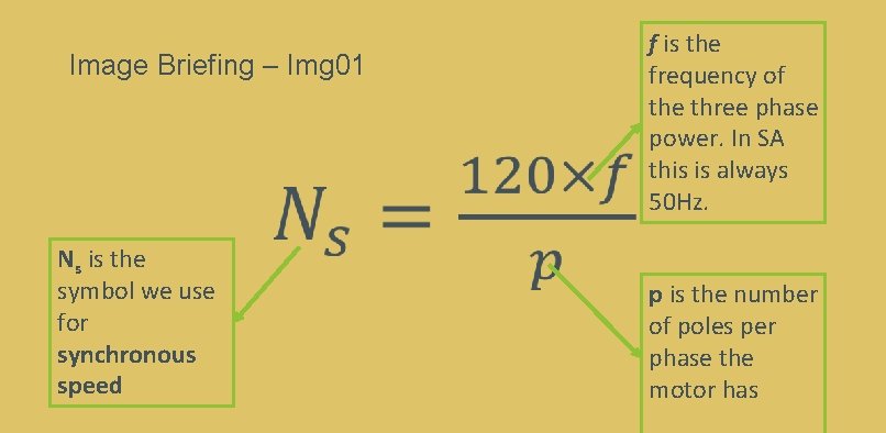 Image Briefing – Img 01 Ns is the symbol we use for synchronous speed