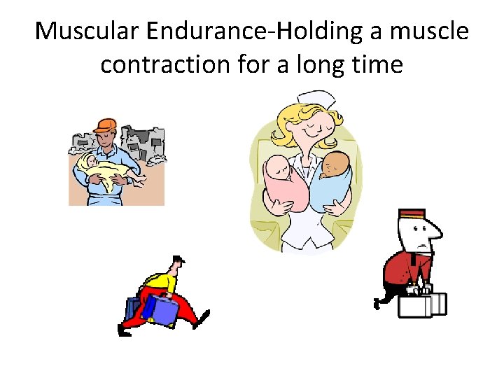 Muscular Endurance-Holding a muscle contraction for a long time 