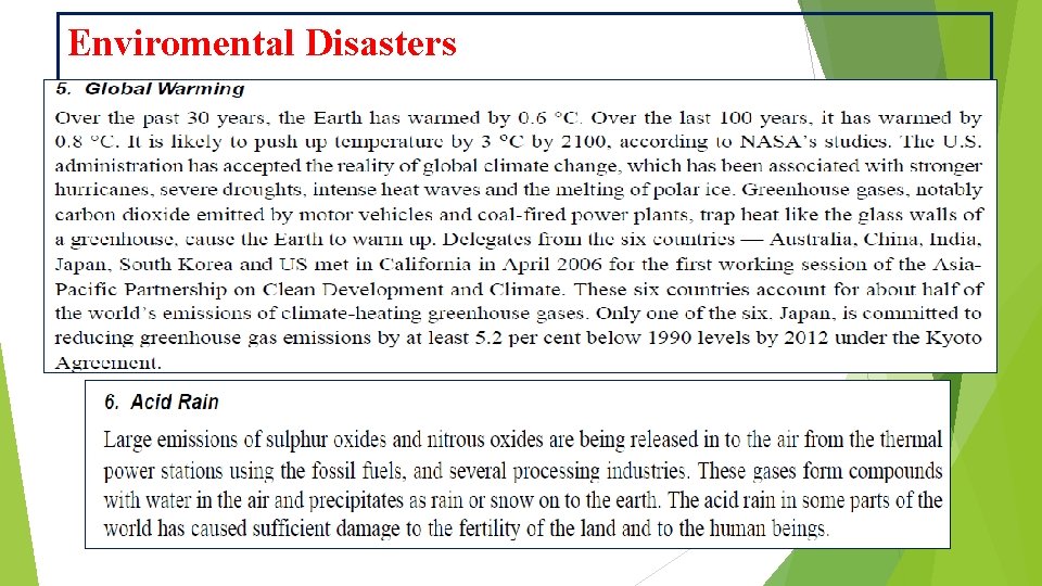 Enviromental Disasters 