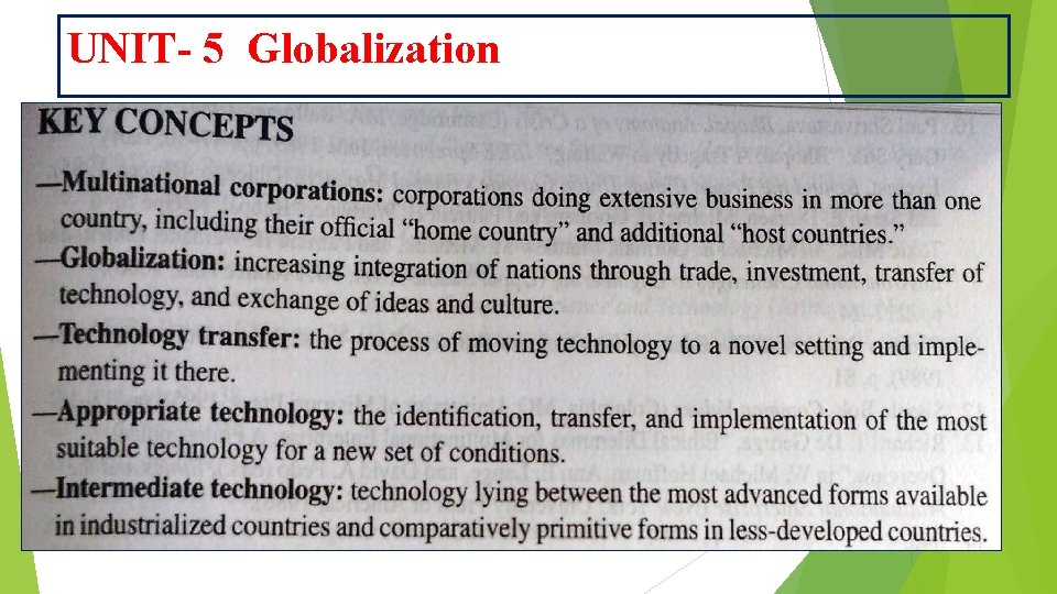 UNIT- 5 Globalization 