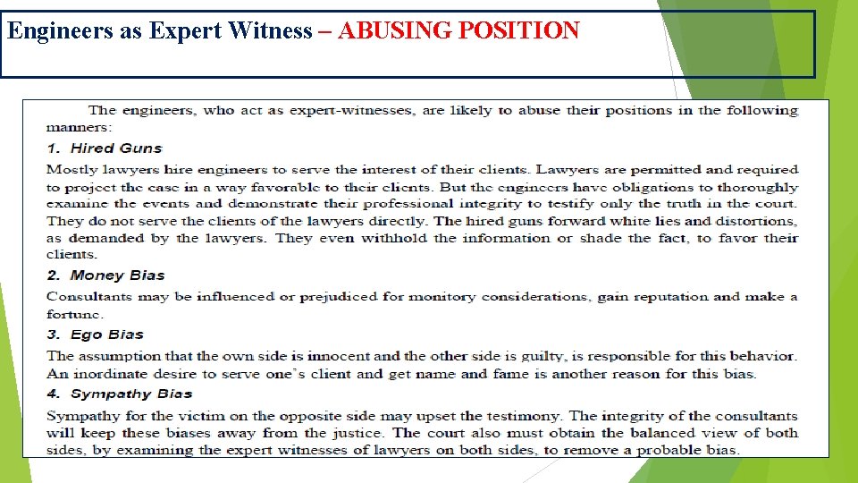 Engineers as Expert Witness – ABUSING POSITION 