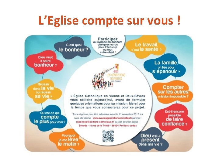 L’Eglise compte sur vous ! L’Eglise compte sur vous !