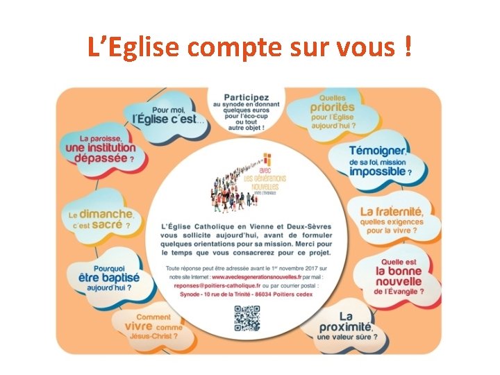 L’Eglise compte sur vous ! L’Eglise compte sur vous !
