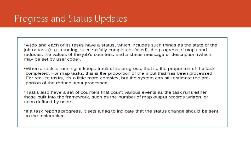 Progress and Status Updates 
