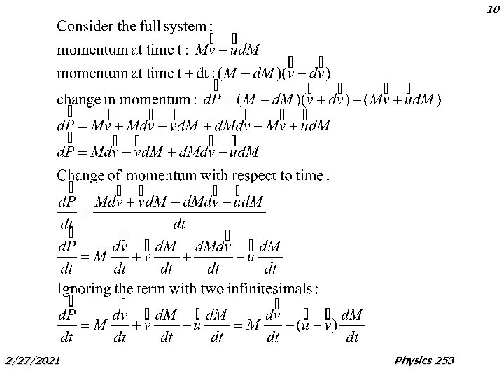 10 2/27/2021 Physics 253 10 2/27/2021 Physics 253
