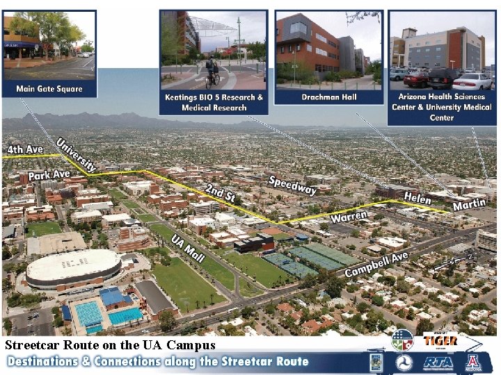 Streetcar Route on the UA Campus 