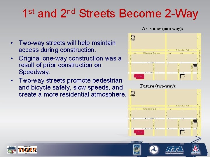 1 st and 2 nd Streets Become 2 -Way As is now (one-way): •