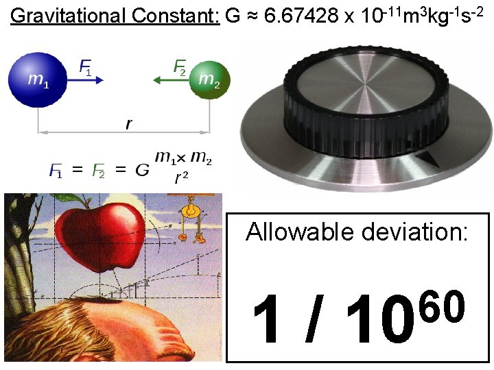 Gravitational Constant: G ≈ 6. 67428 x 10 -11 m 3 kg-1 s-2 Allowable