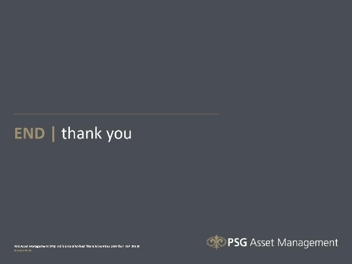 PSG Asset Management (Pty) Ltd is an authorised financial services provider. FSP 29524 Copyright