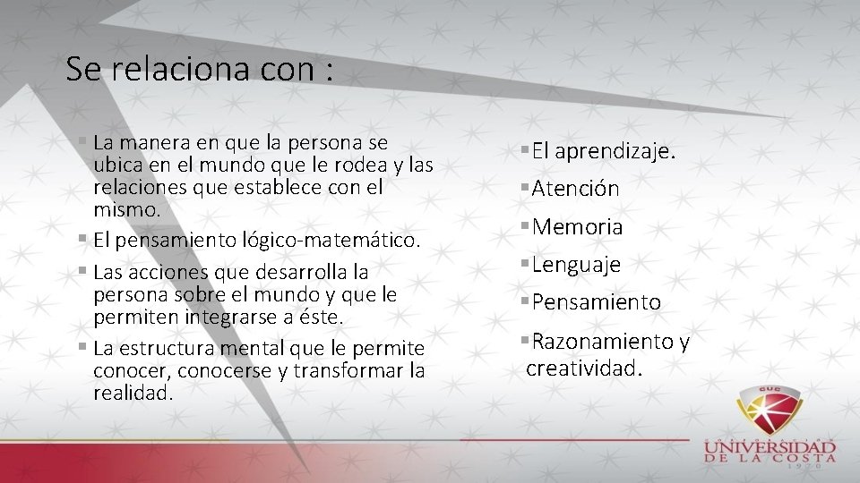 Se relaciona con : La manera en que la persona se ubica en el