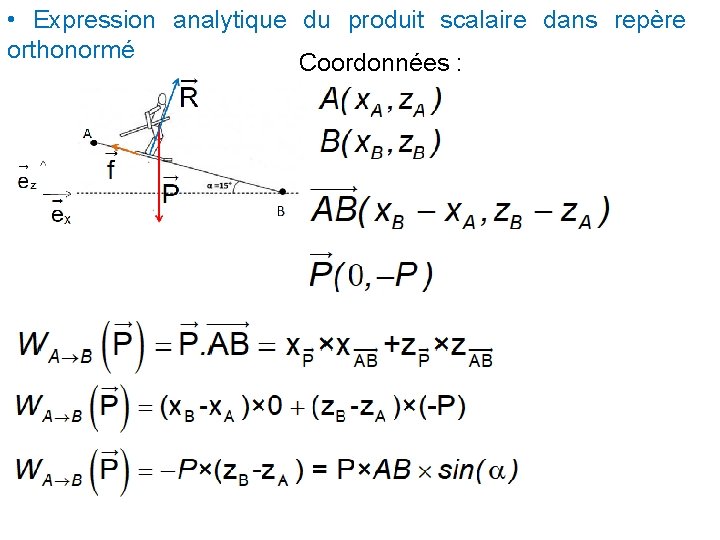  • Expression analytique du produit scalaire dans repère orthonormé Coordonnées : 