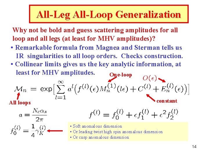 All-Leg All-Loop Generalization Why not be bold and guess scattering amplitudes for all loop