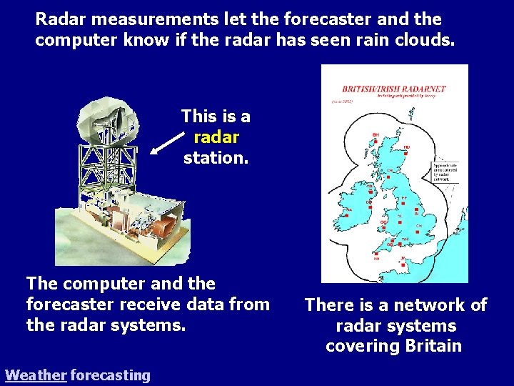 Radar measurements let the forecaster and the computer know if the radar has seen