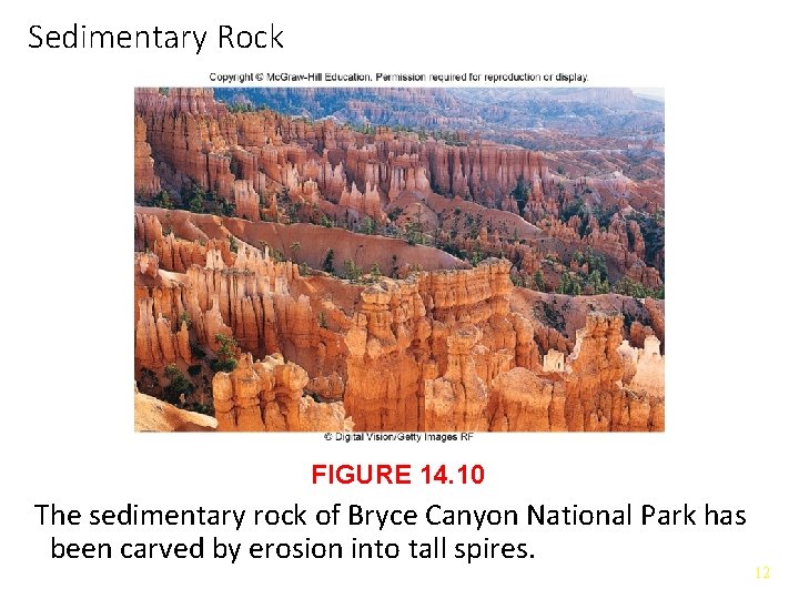 Sedimentary Rock FIGURE 14. 10 The sedimentary rock of Bryce Canyon National Park has
