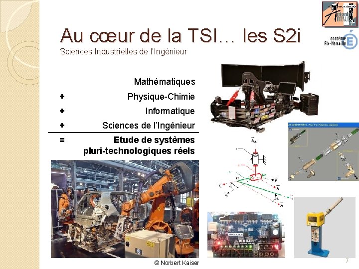 Au cœur de la TSI… les S 2 i Sciences Industrielles de l’Ingénieur Mathématiques