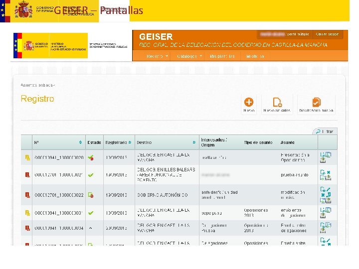 GEISER – Pantallas 