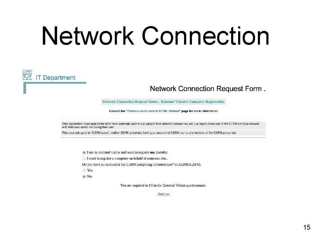 Network Connection 15 