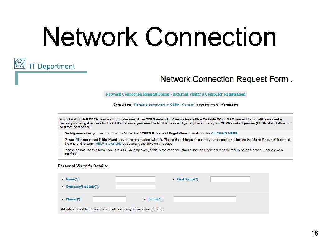 Network Connection 16 