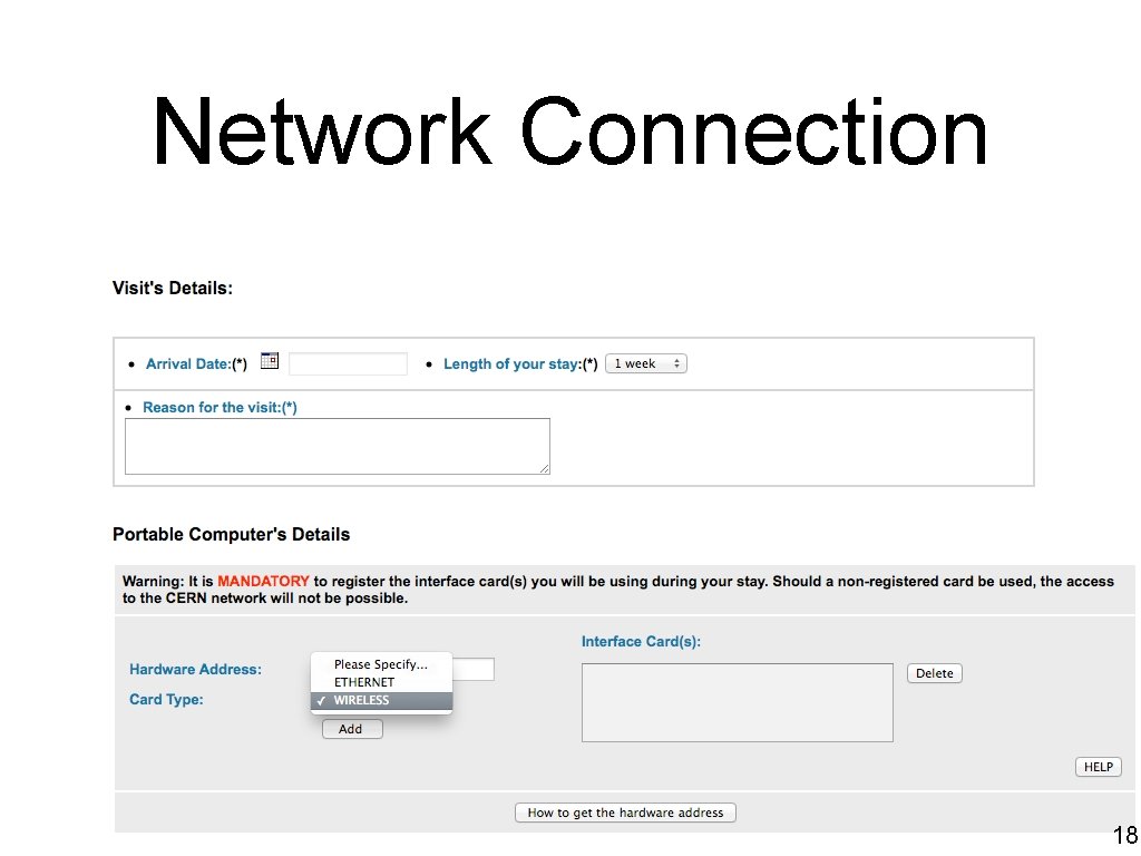 Network Connection 18 