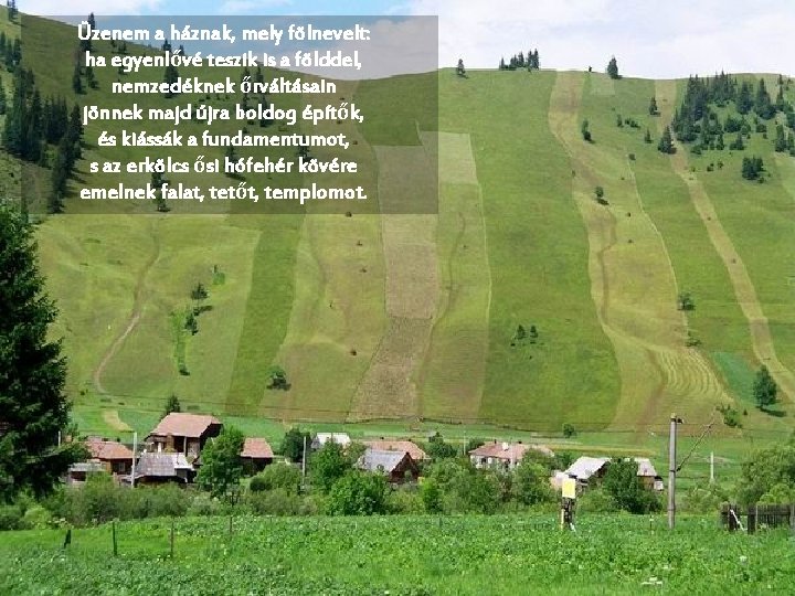 Üzenem a háznak, mely fölnevelt: ha egyenlővé teszik is a földdel, nemzedéknek őrváltásain jönnek