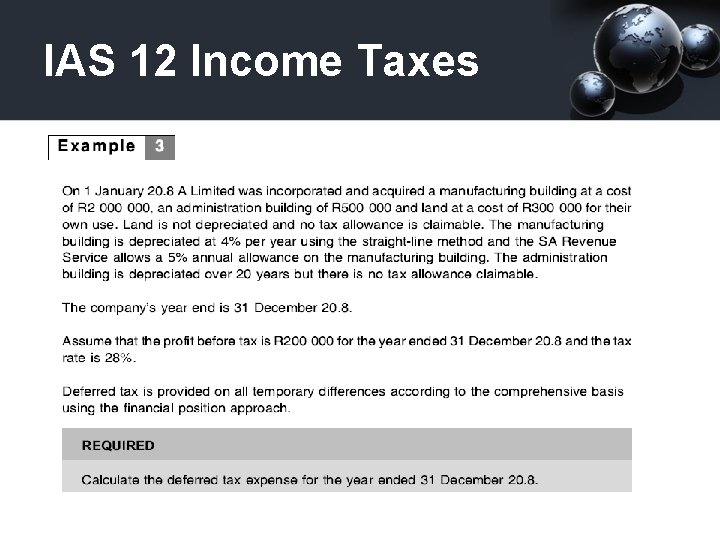 IAS 12 Income Taxes 