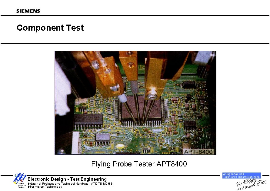 Component Test Flying Probe Tester APT 8400 Electronic Design - Test Engineering Industrial Projects