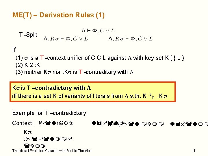 The Model Evolution Calculus With Builtin Theories Peter