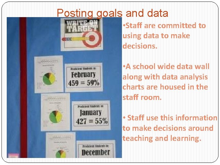 Posting goals and data • Staff are committed to using data to make decisions.