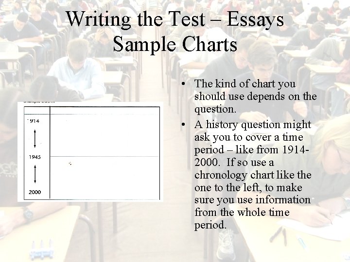 Writing the Test – Essays Sample Charts • The kind of chart you should