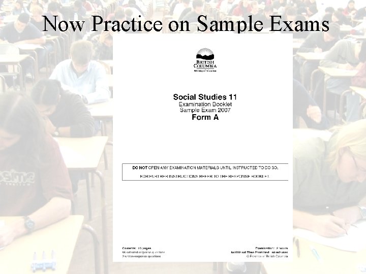 Now Practice on Sample Exams 