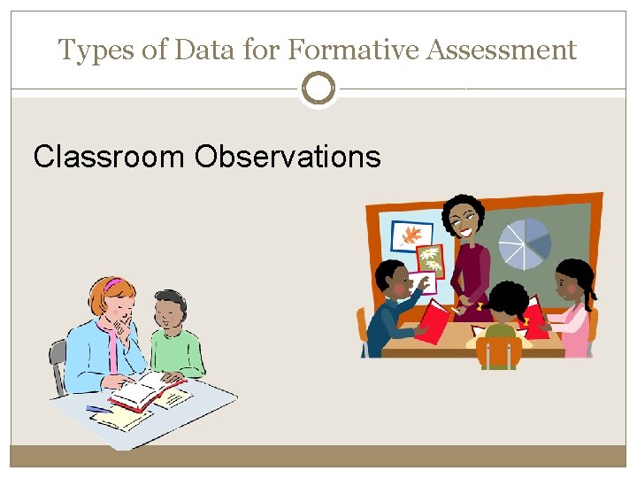 Types of Data for Formative Assessment Classroom Observations 