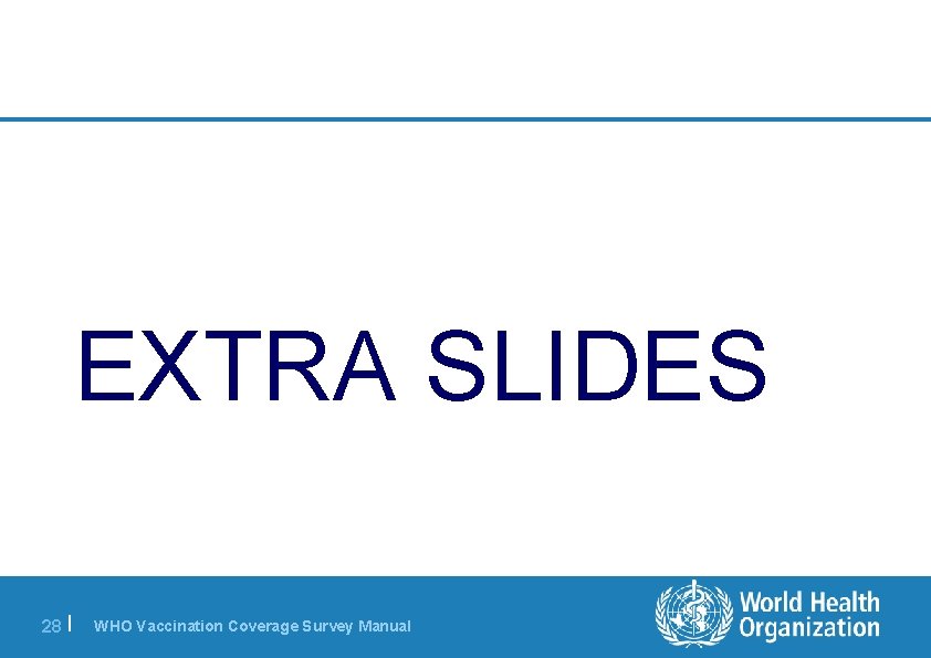 EXTRA SLIDES 28 | WHO Vaccination Coverage Survey Manual 
