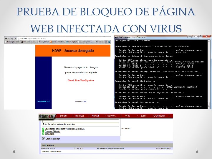 PRUEBA DE BLOQUEO DE PÁGINA WEB INFECTADA CON VIRUS 