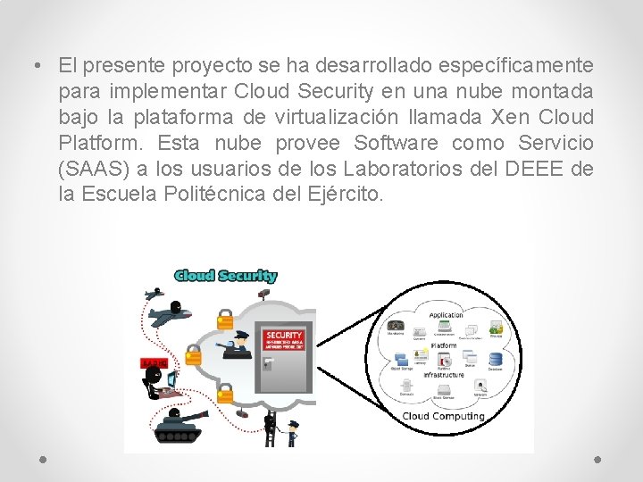  • El presente proyecto se ha desarrollado específicamente para implementar Cloud Security en