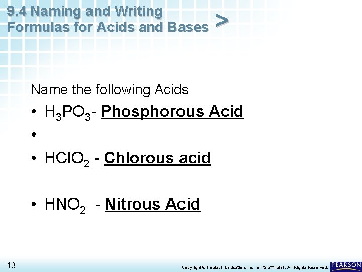 9. 4 Naming and Writing Formulas for Acids and Bases > Name the following