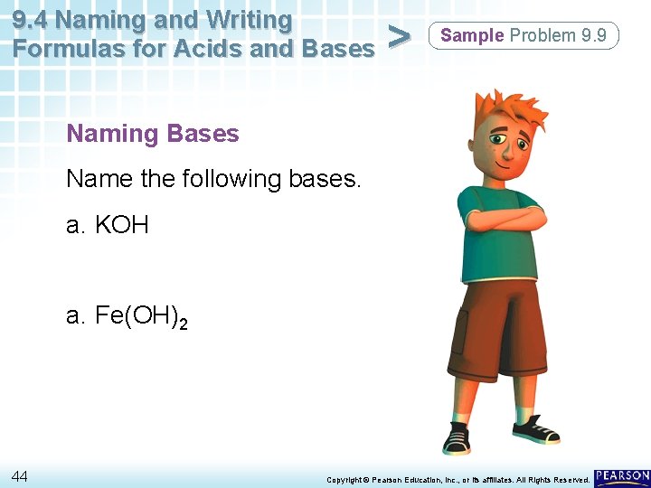 9. 4 Naming and Writing Formulas for Acids and Bases > Sample Problem 9.