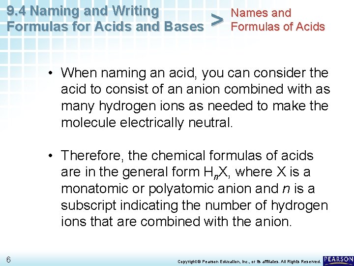 9. 4 Naming and Writing Formulas for Acids and Bases > Names and Formulas